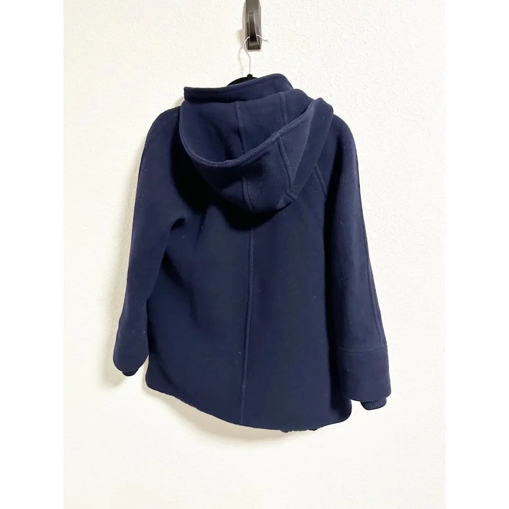 J. Crew Womens Swing Coat Italian Stadium Cloth‎ Wool Full Zip Lined Navy Small - Picture 4 of 7